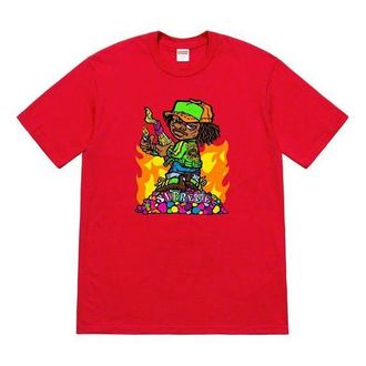 SUPREME SS19 Molotov Kids Tee Red Little Boy Short Sleeve Unisex SUP-SS19-718