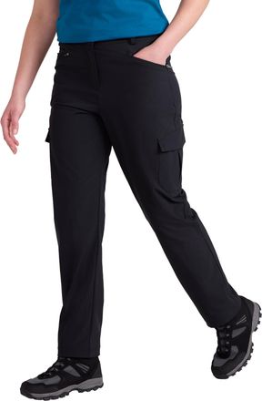 Mountain Warehouse Monte Womens Cargo Hiking Trousers - Quick Dry, Stretchy & UV Protect Max Pants in Rip Stop Fabric - Spring Walking, Hiking, Outdoors & Trekking Black