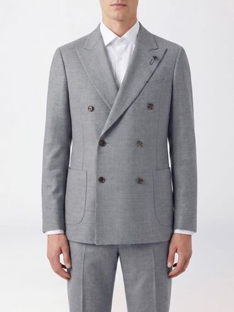 Lardini Blazer doppiopetto in lana merino con rever a lancia