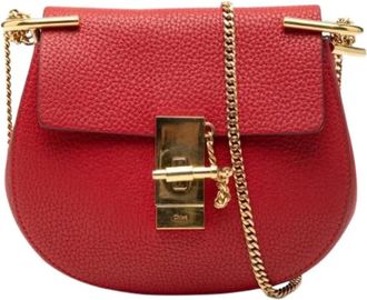 Chlo&eacute; Pre-owned Cross Body Bags, female, Red, Size: ONE SIZE Pre-owned The Drew