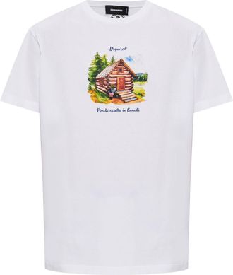 Dsquared2 White Piccola casetta in Canada T-shirt