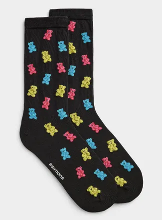 Simons Womens Plush gummy bear socks
