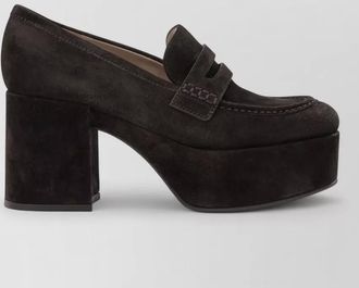 Gianvito Rossi suede leather heeled loafers
