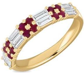 Bony Levy 18K Gold El Mar Gemstone & Diamond Stackable Ring in 18Kyg/diamond/ruby at Nordstrom, Size 6.5