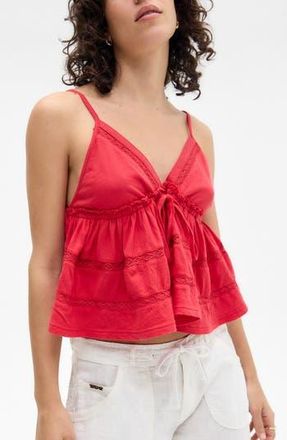BDG Frill Babydoll Crop Camisole in Red at Nordstrom Rack, Size X-Large