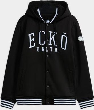 Ecko State faux shearling Varsity Jacket in Black at Nordstrom, Size X-Large
