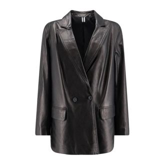 DFour Dfour, Dames, Jassen, Zwart, Maat: XS Leer