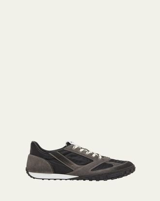 Givenchy Mens New Glide Suede & Nylon Low-Top Sneakers