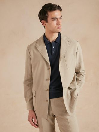 Oliver Brown Teba Jacket French Linen - Stone