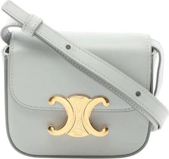 Celine Pre-owned Mini Claude Leren Schoudertas - Dames - Vintage Schoudertas - Blauw - ONE Size - Leer - Vintage