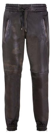 Infinity Leather Mens Jogging Bottoms-Boston - Black - Size 38 (Waist)