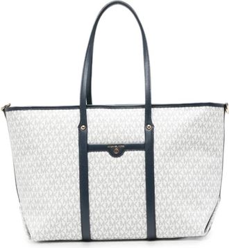 Michael Kors Beck Grote Logo Tote Bag - Dames - Shoppers - Wit - ONE Size - Katoen - Tassen