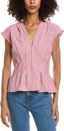 Max Studio V-Neck Front Pleat Top