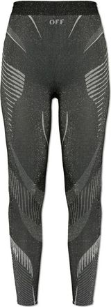 Off-white Legging met Lurex-draad - Dames - Sport - Grijs - Maat: Xs/S