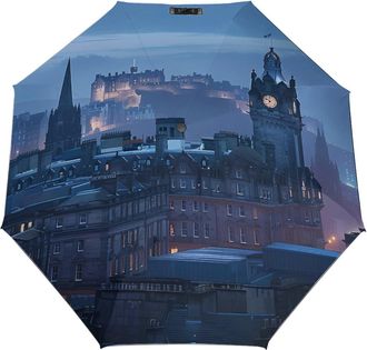 Generic Scotland Edinburgh City Landscape Prints 3 Fold Auto Umbrella Waterproof Travel Umbrellas Rain Umbrellaes