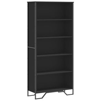 Berkfield Home Book Cabinet Black 80x31x169 cm Engineered wood | Size: 80 x 31 x 169 cm