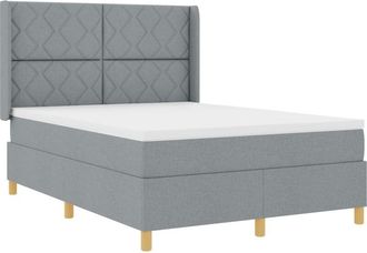 vidaXL Vidaxl - Box Spring Bed with Mattress Light Grey 140 x 200 cm Fabric