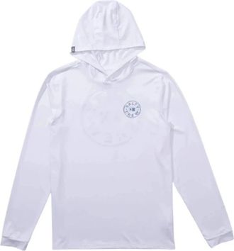 Salty Crew Mens Salty Crew Lurking SunShirt White Cotton Hooded Long Sleeve GBO1043
