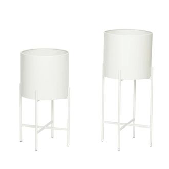 H&uuml;bsch Airy Pflanztopf mit Gestell, weiss (2er-Set)