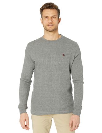 U.S.Polo Association Mens Long Sleeve Crew Neck Solid Thermal Shirt - - XL