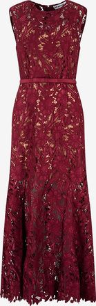 Self Portrait Midi-Spitzenkleid mit Rundhalsausschnitt