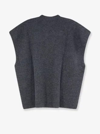 Alysi Womens Sweater Sleeveless Merino-Cashmere Grey Merino Wool