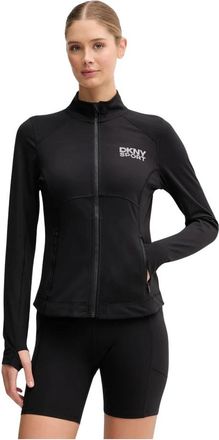 DKNY Zip-through Sweatshirt - Dames - Vesten met rits - Zwart - XS - Polyester - Hoodies & sweatvesten