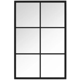 vidaXL Espejo De Pared Metal Negro 60x40 Cm Vidaxl