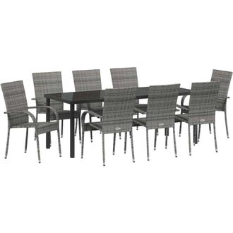 vidaXL Conjunto De Comedor De Jard&iacute;n 5 Pcs Gris Vidaxl
