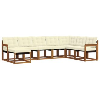 vidaXL Conjunto De Sof&aacute;s De Exterior Con Coj&iacute;n 8 Pcs Natural Y Crema Vidaxl