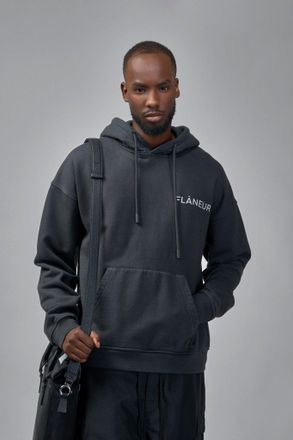 Flaneur Double Logo Washed Hoodie