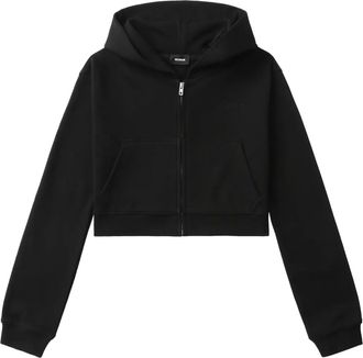 We11done Hoodie met rits - Zwart