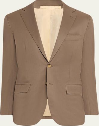 Kiton Mens Solid Wool Single-Breasted Sport Coat