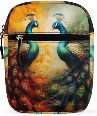 Generic Peacock Crossbody Bag Adjustable Satchel Cute Shoulder Bag Lightweight Sling Bags