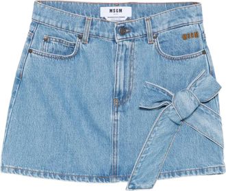 Msgm Minigonna denim con fiocco - Blu