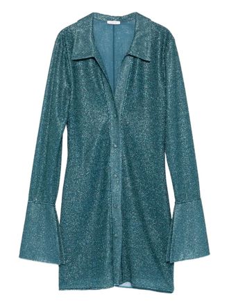 Os&eacute;ree long-sleeve mini dress - Blue