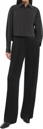SIMKHAI Renata Cropped Button Down Top In Black