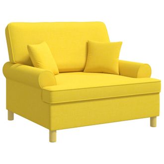 vidaXL Sill&oacute;n Con Cojines Amarillo Claro Tela Vidaxl
