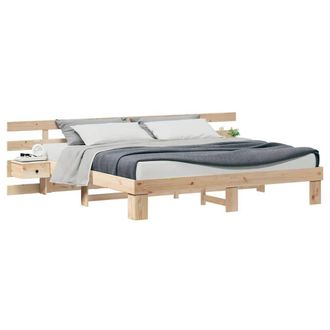 Berkfield Home Modern with Drawer Brown 180 x 200 cm Solid wood in Beige