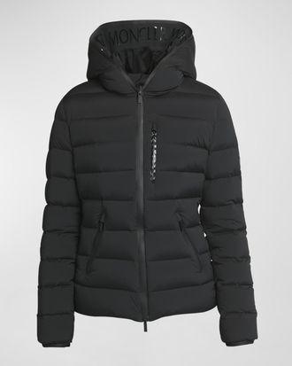 Moncler Herbe Stretch Nylon Hooded Puffer Jacket