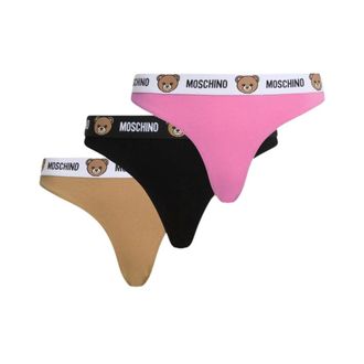 Moschino Set of 3 stretch cotton jersey briefs - female - Moschino - Underpants - Multicolor - 2XL - Underwear