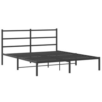 vidaXL Estructura Cama Sin Colch&oacute;n Con Cabecero Metal Negro 160x200 Cm Vidaxl