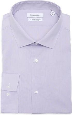Calvin Klein Slim Fit All-Season Stretch Dress Shirt in Lilac at Nordstrom Rack, Size 17.5 - 34/35