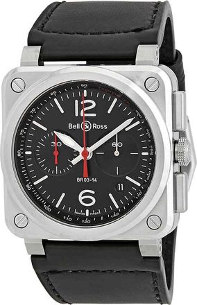 Bell & Ross Aviation Automatic Chronograph Mens Watch BR0394-BLC-ST-SCA