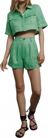 Parentezi Michelle High Waist Short In Light Green