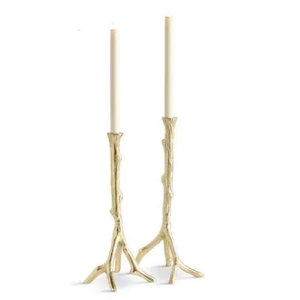 Napa Home & Garden Bram Gold Aluminum Taper Holders Set of 2 at Nordstrom