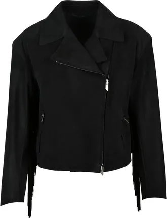 Salvatore Santoro Black Unlined Leather Biker Jacket