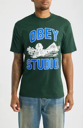 Obey Cairo Graphic T-Shirt in Forest Green at Nordstrom, Size X-Large