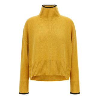 Pinko Falkland Turtleneck Trui - Dames - Coltruien - Geel - S - Wol - Truien & Vesten