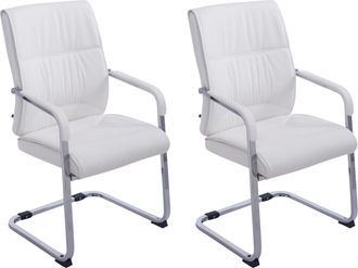 Clp Clp - Set De 2 Sillas Cantil&eacute;ver Anubis En Piel Sint&eacute;tica Blanco